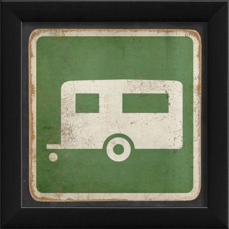 Camper Sign Green Ready to Hang Artwork