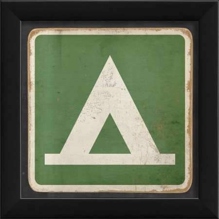 Camping Sign Green Ready to Hang Artwork