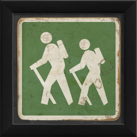17942 Hiking Sign Green Ready to Hang Artwork