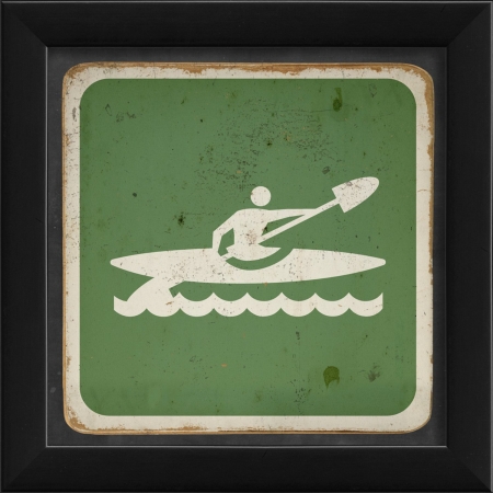 Kayaking Sign Green Ready to Hang Artwork