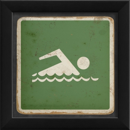17944 Swimming Sign Green Ready to Hang Artwork