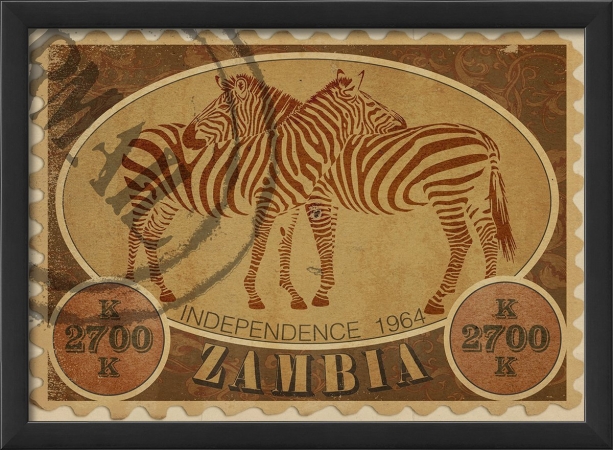 18511 Zambia Postage Stamp Ready to Hang Artwork