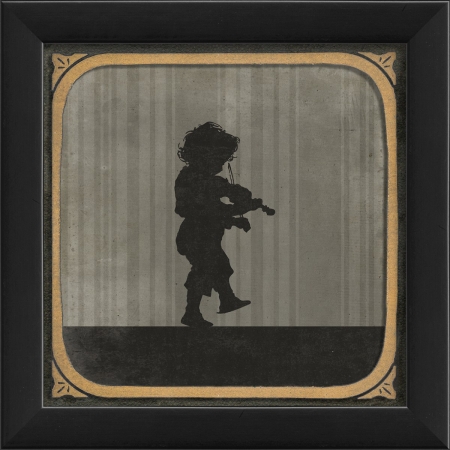 18528 Silhouette Boy Playing Violin Ready to Hang Artwork