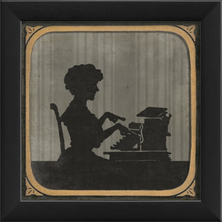 18533 Silhouette Learning to Type Ready to Hang Artwork