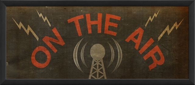 Decorative Sign  On The Air  12x12 inches