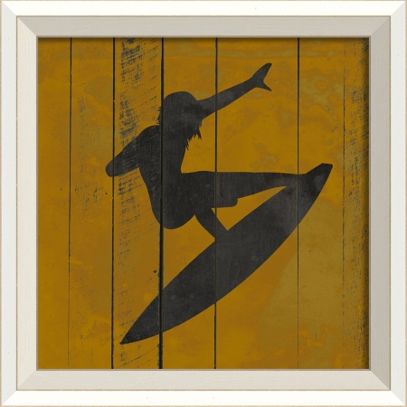 18682 Surfer on Yellow I Ready to Hang Artwork