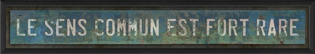 18791 Le Sens Commun est Fort Rare Decorative Sign
