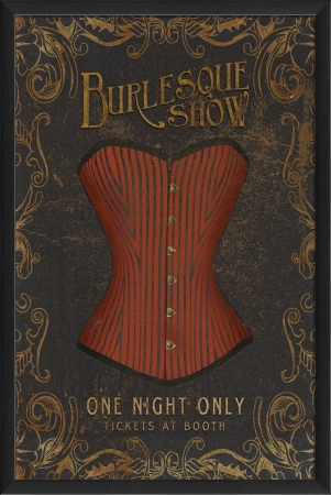 18932 Burlesque Show Corset Ready to Hang Artwork