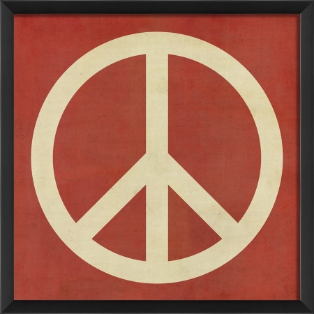 Picture of The Artwork Factory 19378 Peace White on Red Ready to Hang Artwork