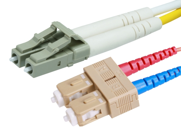 Picture of Monoprice 11878 10 Gb Fiber Optic Cable&#44; LC & SC&#44; Multi Mode&#44; Duplex - 50 m. - Aqua