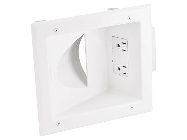 Picture of Monoprice 8476 Recessed Low Voltage Media Plate&#44; White
