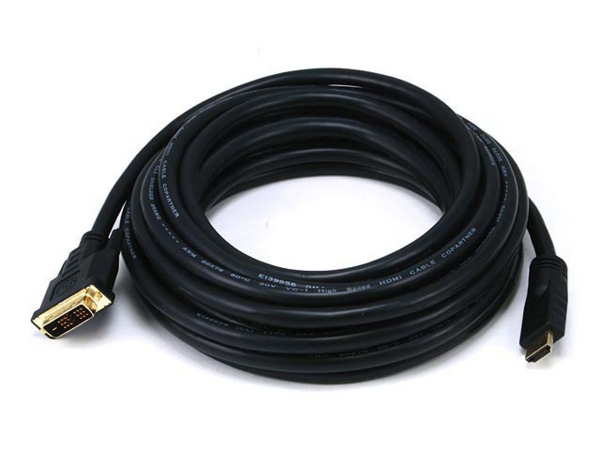 Standard HDMI to DVI Adapter Cable - Black, 25 ft.