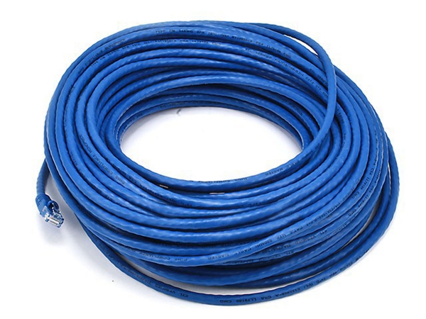 100 ft. 24AWG Cat6 550MHz UTP Bare Copper Ethernet Network Cable- Blue