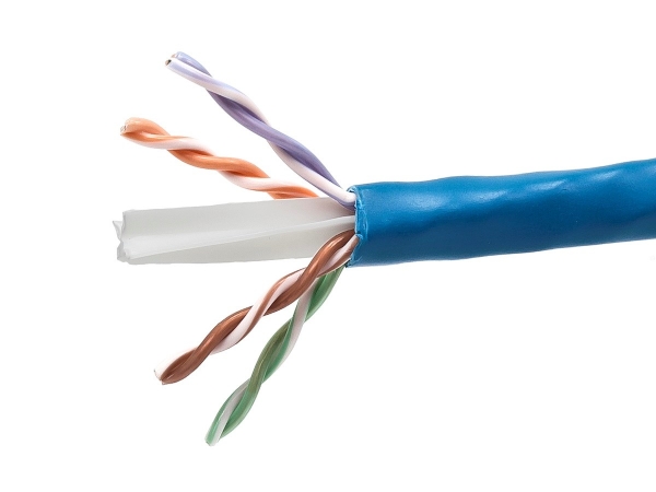 Picture of Monoprice 13071 1000 ft. Cat6a 500MHz UTP Solid Ethernet Bare Copper Cable- Blue