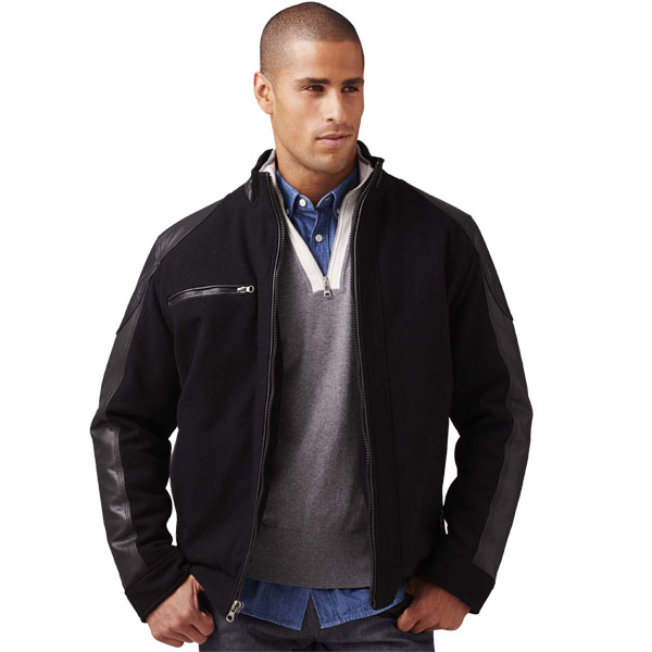 Burks Bay Wool & Leather Driving Jacket - Medium