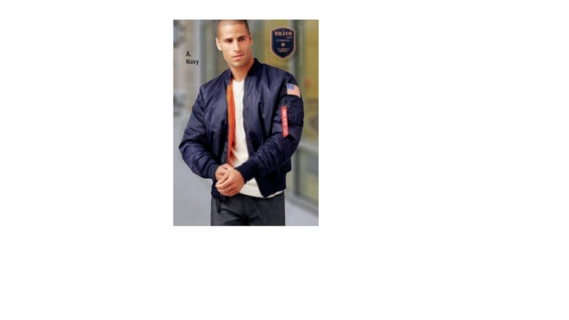 Men's MA-1 Nylon Flight Jacket - Navy - Small - Stylish & Functional Design