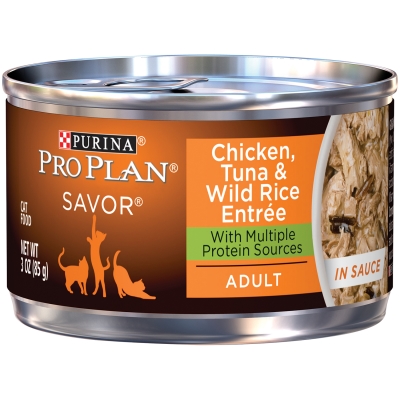 NP17024 Pro Plan Chicken Tuna & Wild Rice Entree Cat Food, 3 oz. Cans