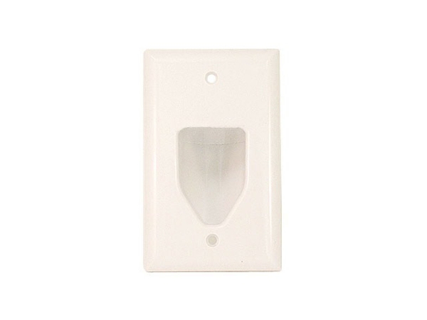 Picture of Monoprice 3997 1-Gang Recessed Low Voltage Cable Wall Plate - White
