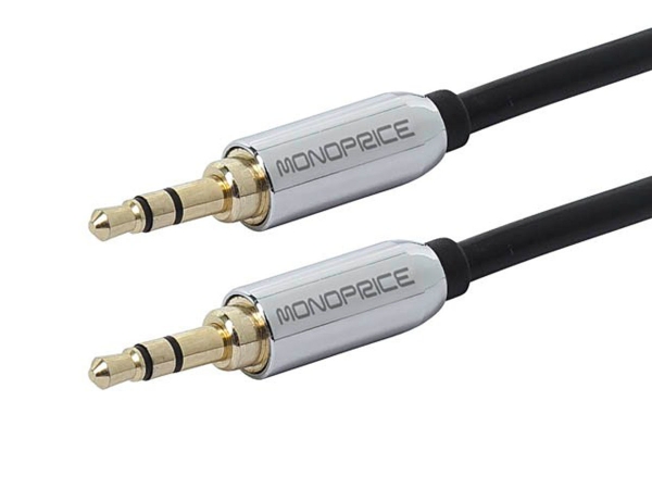 Picture of Monoprice 9765 6 ft. Designed for Mobile 3.5 mm Stereo Male to 3.5 mm Stereo Male Gold Plated - Black
