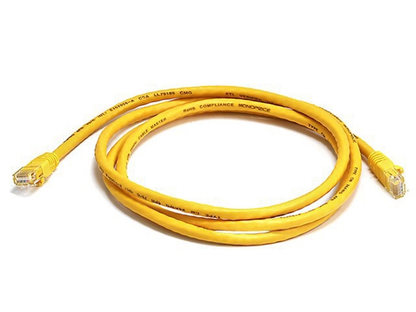 Picture of Monoprice 3434 5 ft. 24AWG Cat6 550MHz UTP Bare Copper Ethernet Network Cable - Yellow