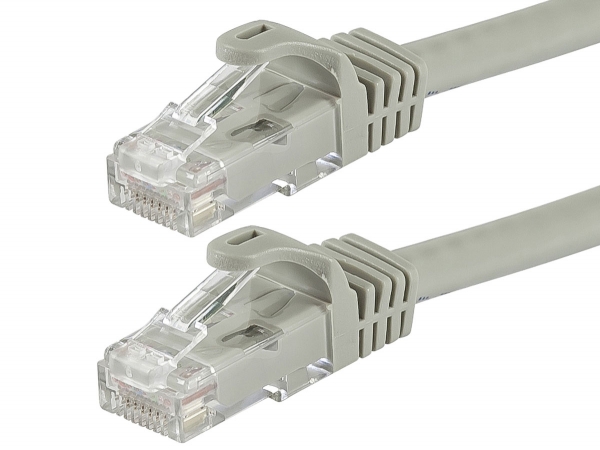 Flexboot Series 24AWG Cat6 550MHz UTP Bare Copper Ethernet Network Cable - Gray- 7 ft.