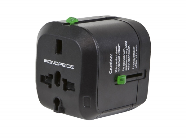 Picture of Monoprice 9876 Compact Cube Universal Travel Adaptor - Black
