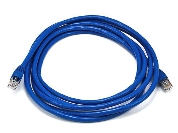10 ft. 24AWG Cat6A 500MHz STP Bare Copper Ethernet Network Cable - Blue