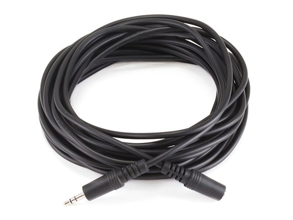 Picture of Monoprice 650 3.5mm Stereo Plug Jack M & F Cable - Black- 2 ft.
