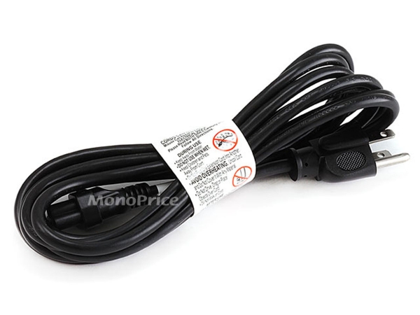18AWG Grounded AC Power Cord - 10 ft. Black