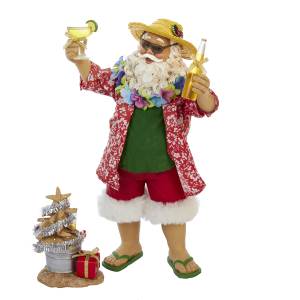 10 in. Fabriche Beach Santa Set of 2 Pieces