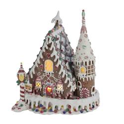 13 in. Claydough Gingerbread Inn with C7 Bulb