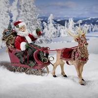 10 in. Santa in Sleigh with Deer