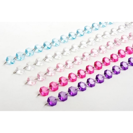 Koyal Wholesale 402024 Diamond Hanging Crystal Garland - Fuchsia
