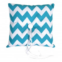 Koyal Wholesale 424444 Chevron Ring Pillow, Diamond Blue