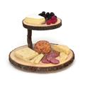 Lipper International 1024 Two Tier Acacia Slab Server with Bark Post Lipper International 1024 Two Tier Acacia Slab Server with Bark Post