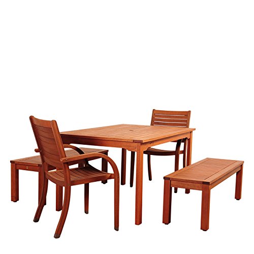 SC 2RICHFIELD-2CATA-BT361 Amazonia Richfield 5 Piece Eucalyptus Rectangular Dining Set