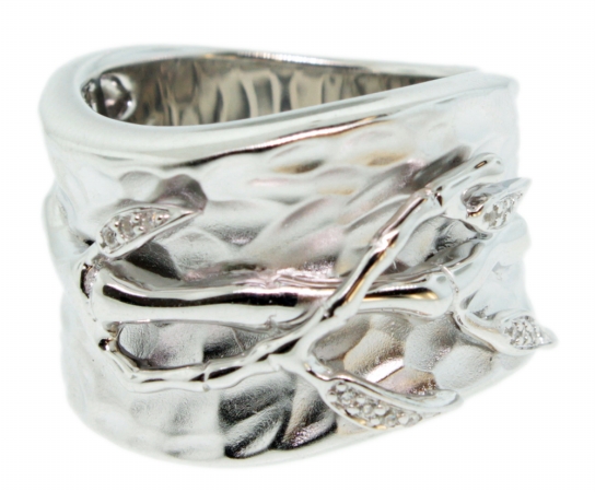 Picture of 925 Sterling Silver Ring With Branch And Micro Pave Cubic Zirconia Leaves - FNCDLS04