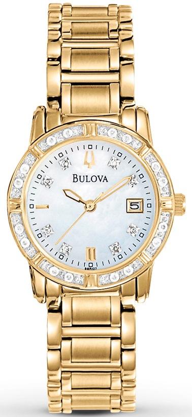 Picture of 98R165 Bulova Diamond Accent Gold-Tone Ladies Watch