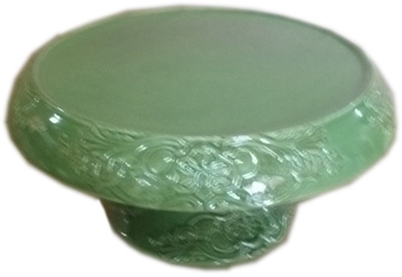 Picture of Home Essentials & Beyond 64179 Antique Bar Tus Green 12 in. Cake Plate
