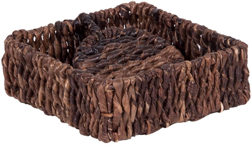 Home Essentials & Beyond 70325 Buri Dark Brown 7 D in. Square Flat Napkin