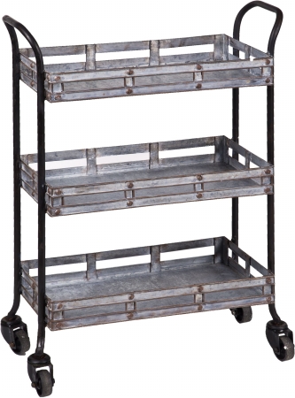 Picture of Home Essentials & Beyond 74710 3-Tier Metal Rolling Stand - 29 in.