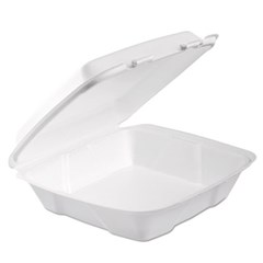 Picture of DCC90HTPF1R Foam Hinged Lid Container&#44; 1-Compartment&#44; White