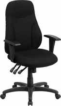 BT-90297H-A-GG High Back Black Fabric Multi-Functional Ergonomic Chair With Height Adjustable Arms