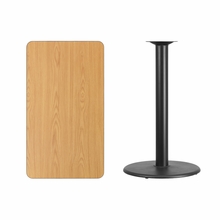 Flash Furniture XU-NATTB-2442-TR24B-GG Rectangular Bar Height Table w/ Natural Laminate Top - 42W x 24D x 43 1/8H, Cast Iron Base, Black