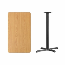 Flash Furniture XU-NATTB-2442-T2230B-GG Rectangular Bar Height Table w/ Natural Laminate Top - 42W x 24D x 43 1/8H, Cast Iron Base, Black