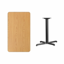 Flash Furniture XU-NATTB-2442-T2230-GG Rectangular Dining Height Table w/ Natural Laminate Top - 42W x 24D, Cast Iron Base, Black