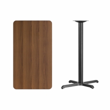 Flash Furniture XU-WALTB-2442-T2230B-GG Rectangular Bar Height Table w/ Walnut Laminate Top - 42W x 24D x 43 1/8H, Cast Iron Base, Black