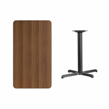 Flash Furniture XU-WALTB-2442-T2230-GG Rectangular Dining Height Table w/ Walnut Laminate Top - 42W x 24D, Cast Iron Base, Black