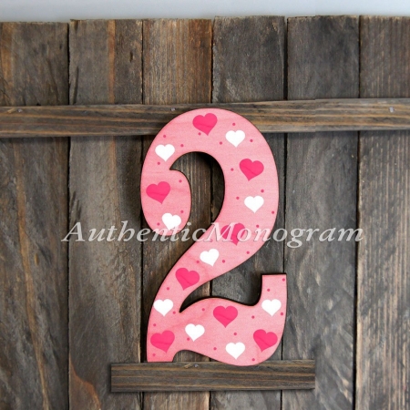 G.DeBrekht 91512R-18 No. 2 Painted Wooden Monogram