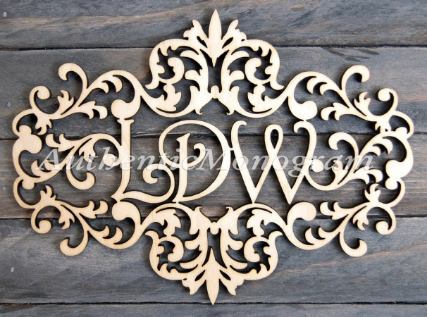 G.DeBrekht 91117P-24 3-Letter Victorian Frame Painted Wooden Monogram
